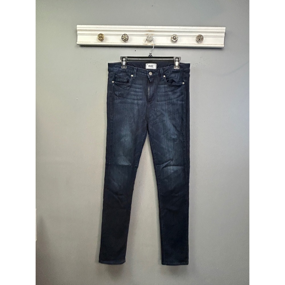 Paige Jeans Women 31 Blue Hoxton Skinny Midlake High Rise Dark Wash Denim‎